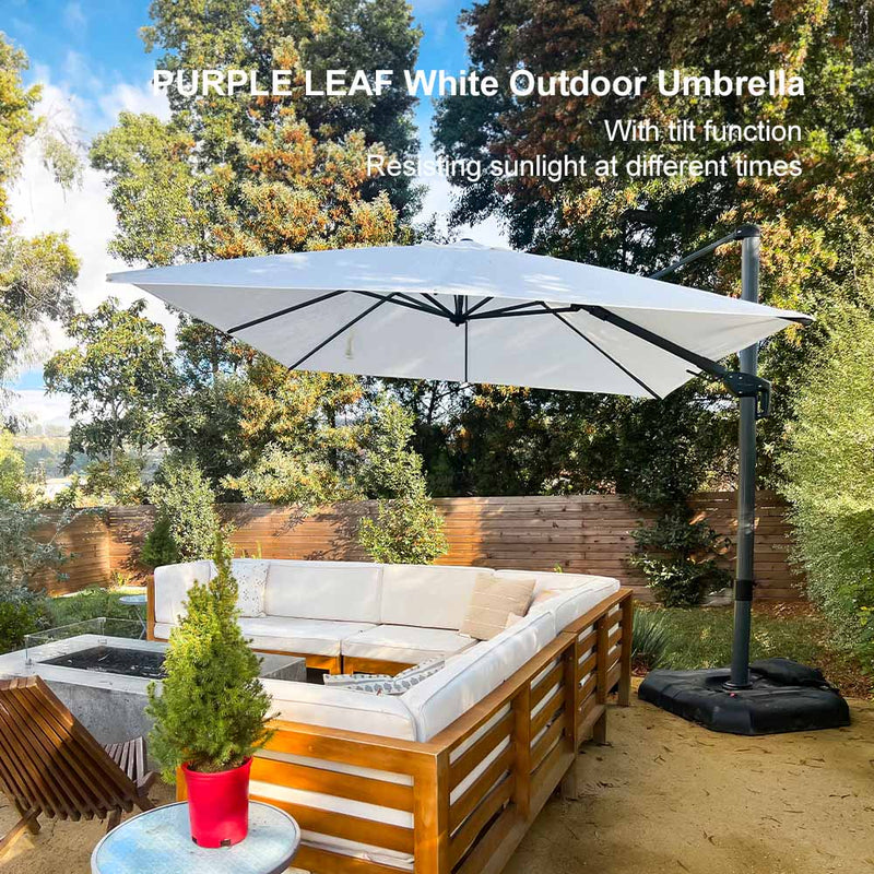 PURPLE LEAF Economical Patio Umbrella Swivel Rectangle Outdoor Umbrellas 6' X 10'/ 9' X 12'/ 10' X 10'/ 9' X 9'