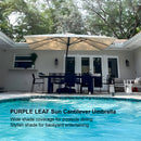 PURPLE LEAF Outdoor Sun Heavy Duty Cantilever Umbrella for Patio, Porch, Beach