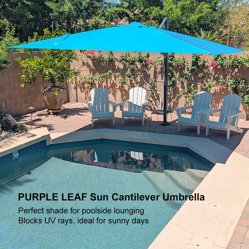 PURPLE LEAF Outdoor Sun Heavy Duty Cantilever Umbrella for Patio, Porch, Beach