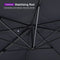 PURPLE LEAF Outdoor Sun Heavy Duty Cantilever Umbrella for Patio, Porch, Beach