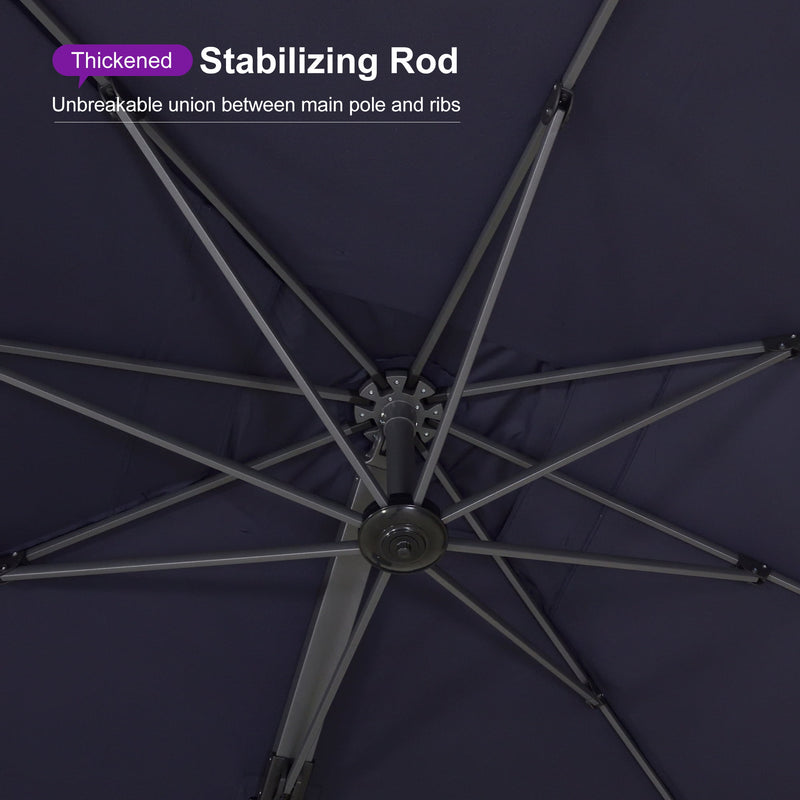 PURPLE LEAF Outdoor Sun Heavy Duty Cantilever Umbrella for Patio, Porch, Beach
