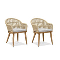PURPLE LEAF 2 Pieces Patio Dining Chairs Set outdoor wicker dining chairs with Cushions for Garden Kitchen