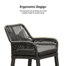 PURPLE LEAF Outdoor Dining Chair Set of 2 All-Weather Rattan Modern Dining Chair with Aluminum Frame for Kitchen Backyard Deck
