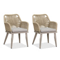 PURPLE LEAF Outdoor Dining Chair Set of 2 All-Weather Rattan Modern Dining Chair with Aluminum Frame for Kitchen Backyard Deck