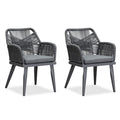PURPLE LEAF Outdoor Dining Chair Set of 2 All-Weather Rattan Modern Dining Chair with Aluminum Frame for Kitchen Backyard Deck