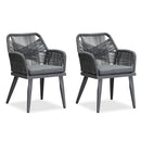 PURPLE LEAF Outdoor Dining Chair Set of 2 All-Weather Rattan Modern Dining Chair with Aluminum Frame for Kitchen Backyard Deck
