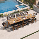PURPLE LEAF 7 / 9 / 11 pcs Outdoor Dining Set Patio Dining Furniture for Lawn Backyard Deck Brown