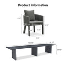 PURPLE LEAF Sanori Outdoor Dining Set Luxury Aluminum Patio Table and Dining Chairs Set with  Olefin Fabric Cushions and Pillows for Deck Garden