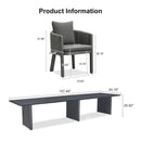 PURPLE LEAF Sanori Outdoor Dining Set Luxury Aluminum Patio Table and Dining Chairs Set with  Olefin Fabric Cushions and Pillows for Deck Garden