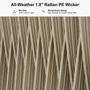 PURPLE LEAF Outdoor Dining Set with Blended Olefin Cushion Aluminum Luxury Patio Furniture Dining Set All Weather Wicker Dining Sets for Backyard Deck, Teak
