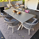 PURPLE LEAF Patio Dining Sets Aluminum Frame and Handwoven Wicker Chairs Set for Garden Deck, Cushions and Pillows included