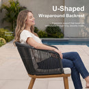 PURPLE LEAF Teak Patio Dining Set with Cushions and Pillow All-Weather Wicker Patio Table Set for Garden, Deck, and Yard