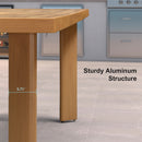PURPLE LEAF Round & Rectangle Outdoor Dining Table HPL Aluminum Tabletop Modern Dining Table for Deck Kitchen