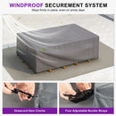 PURPLE LEAF Patio Furniture Cover Waterproof Heavy Duty TPU Coating Tear-Resistant Fabric for Outdoor Rectangular Dining Set