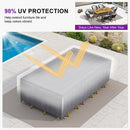 PURPLE LEAF Patio Furniture Cover Waterproof Heavy Duty TPU Coating Tear-Resistant Fabric for Outdoor Rectangular Dining Set