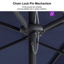 PURPLE LEAF Double-Sided Market Umbrella Large Rectangular Patio Umbrellas with Base