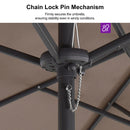 PURPLE LEAF Double-Sided Market Umbrella Large Rectangular Patio Umbrellas with Base