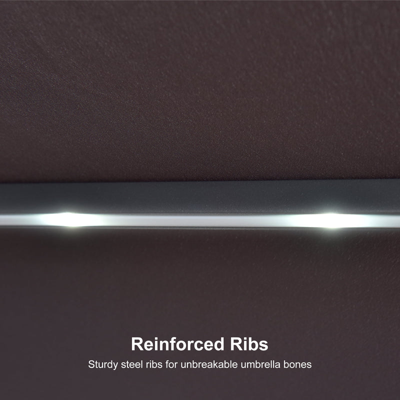 PURPLE LEAF Double-Sided Market Umbrella with Light Large Patio Umbrellas with Base