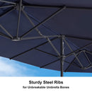 PURPLE LEAF Double-Sided Outdoor Market Table Umbrella with Base for Pool