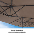 PURPLE LEAF Double-Sided Outdoor Market Table Umbrella with Base for Pool