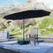 PURPLE LEAF Table Umbrella Double Sided Rectangular Patio Market Umbrella with Base