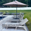 PURPLE LEAF 13'X7' Double Sided Rectangular Patio Table Market Beige Umbrella with Free Base .
Effortlessly shades four lounge chairs.
Low maintenance and can be assembled easily