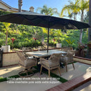 PURPLE LEAF Table Umbrella Double Sided Rectangular Patio Market Umbrella with Base