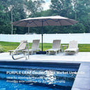 PURPLE LEAF 13'X7' Double Sided Rectangular Patio Table Market Taupe Umbrella with Free Base .
Ideal for relaxing hy the poot
Provides wide coverage for poatsiois lounging.