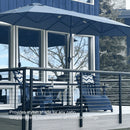 PURPLE LEAF Table Umbrella Double Sided Rectangular Patio Market Umbrella with Base