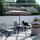 Clearance - PURPLE LEAF OPEN BOX Table Umbrella Double-Sided Market Umbrella with Base