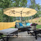 PURPLE LEAF Table Umbrella Double Sided Rectangular Patio Market Umbrella with Base