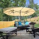 Clearance - PURPLE LEAF OPEN BOX Table Umbrella Double-Sided Market Umbrella with Base