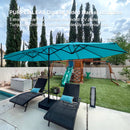 Clearance - PURPLE LEAF OPEN BOX Table Umbrella Double-Sided Market Umbrella with Base