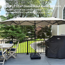 Clearance - PURPLE LEAF OPEN BOX Table Umbrella Double-Sided Market Umbrella with Base