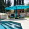 PURPLE LEAF Table Umbrella with Lights Double-Sided Market Umbrella with Base