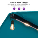 PURPLE LEAF Table Umbrella with Lights Double-Sided Market Umbrella with Base
