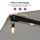PURPLE LEAF Table Umbrella with Lights Double-Sided Market Umbrella with Base