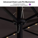 Clearance - PURPLE LEAF OPEN BOX Table Umbrella with Lights Double-Sided Market Umbrella with Base