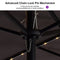 PURPLE LEAF Table Umbrella with Lights Double-Sided Market Umbrella with Base