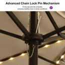 Clearance - PURPLE LEAF OPEN BOX Table Umbrella with Lights Double-Sided Market Umbrella with Base