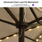 Clearance - PURPLE LEAF OPEN BOX Table Umbrella with Lights Double-Sided Market Umbrella with Base