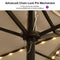 PURPLE LEAF Table Umbrella with Lights Double-Sided Market Umbrella with Base