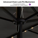 PURPLE LEAF Table Umbrella with Lights Double-Sided Market Umbrella with Base