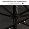 PURPLE LEAF Table Umbrella with Lights Double-Sided Market Umbrella with Base