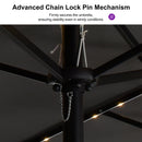 PURPLE LEAF Double Sided Patio Umbrella with Light Large Market Umbrellas with Base