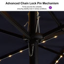 PURPLE LEAF Table Umbrella with Lights Double-Sided Market Umbrella with Base