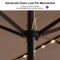 Clearance - PURPLE LEAF OPEN BOX Table Umbrella with Lights Double-Sided Market Umbrella with Base