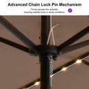 PURPLE LEAF Double Sided Patio Umbrella with Light Large Market Umbrellas with Base