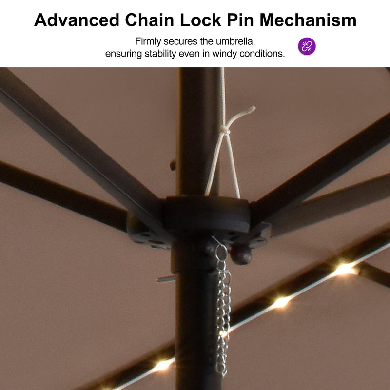 PURPLE LEAF Double Sided Patio Umbrella with Light Large Market Umbrellas with Base