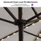 PURPLE LEAF Table Umbrella with Lights Double-Sided Market Umbrella with Base